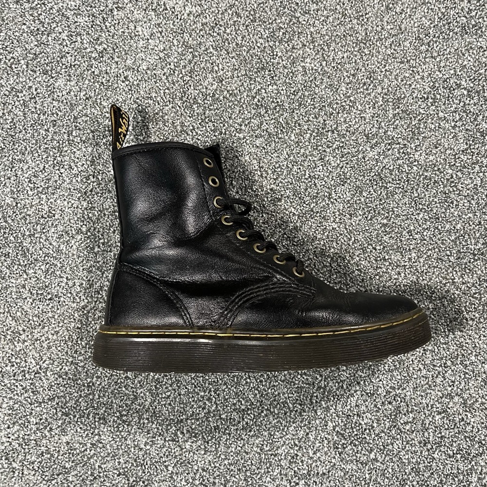 Dr. Martens Zavala Black Leather 8 Eye Lace Up Boots Women’s US 6 EU 37